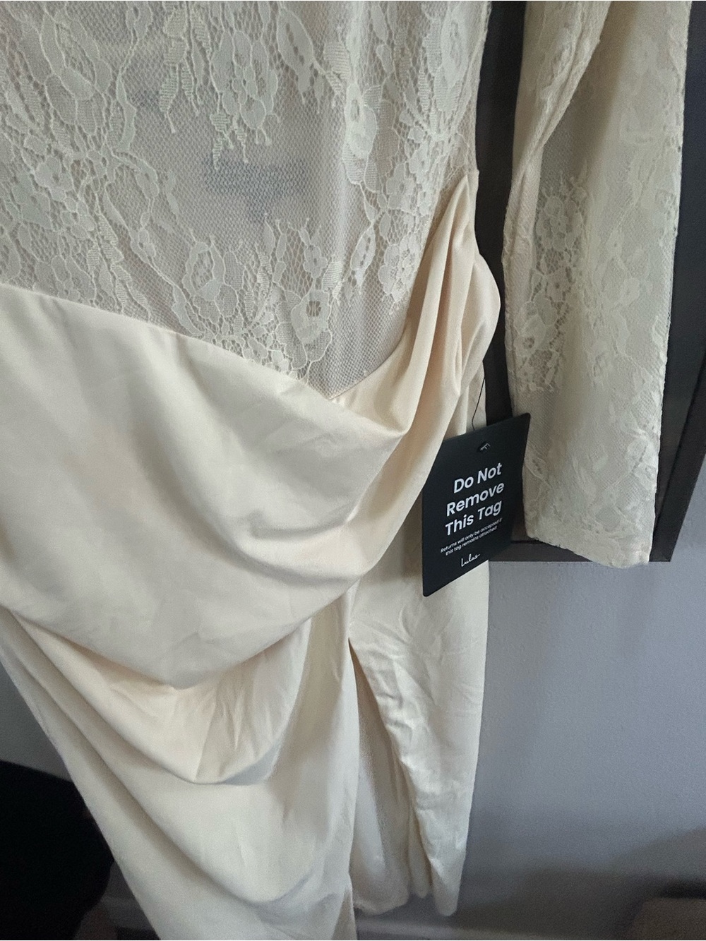 NWT Lulus Nadina Pale Yellow Lace Long Sleeve Maxi Dress - Picture 16 of 16